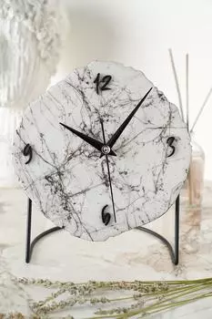 Muyika Diverso Декоративные настольные часы под мрамор 18x23см с бесшумным механизмом Mms-epo