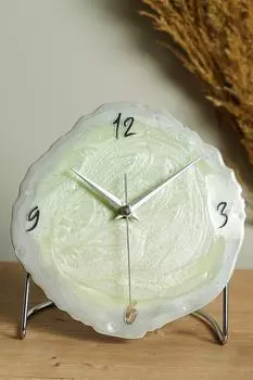 Muyika Diverso Серо-зеленые декоративные настольные часы 18x23см с бесшумным механизмом Mms-epo