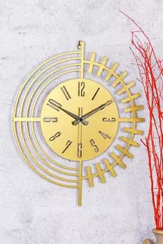 Muyika Dubai Металлические золотые настенные часы 41x41 см с бесшумным механизмом Mds-41