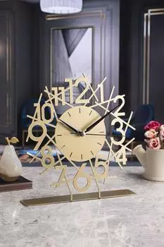 Muyika Karde Металлические золотые/перевернутые настольные часы 25x23см Mms-m