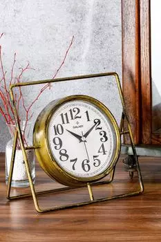 Muyika Metallo Декоративные металлические настольные часы с бесшумным механизмом, золото Antique-mms-m