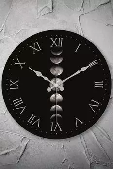 Muyika Moon Bombe Настенные часы из настоящего стекла с бесшумным механизмом 36 см Pds-36