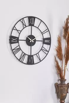 Muyika New Roma Новая коллекция Декоративные металлические черные бесшумные настенные часы 41x41 см Mds-41