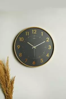 Muyika Pino Черное золото Настоящее стекло 42 см Настенные часы с бесшумным механизмом Pds-42