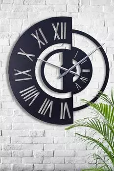 Muyika Ruota Металлические 70 см Черные настенные часы 70x70 см Mds-70