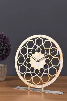 Muyika Sed Белые антикварные металлические настольные часы 25x23см Mms-m