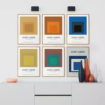 Музей абстрактного геометрического искусства Йозефа Альберса. Выставка. Плакат. Печать на холсте. Картина. Настенная картина. Главная. Галерея. Декор. 21x30cm No Framed