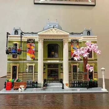 Музей естественной истории Архитектура Строительные блоки Streetview Модель Кирпичная игрушка для дня рождения ребенка With original box