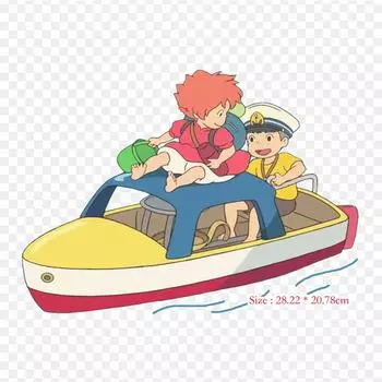 Музей Ponyo и Sosuke Ghibli Sosuke, железные нашивки для одежды, наклейки с аппликациями на одежду, термочувствительная нашивка на заказ