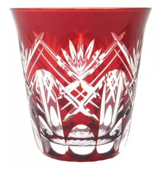 Музей Сумида Эдо Кирико Эдо Кирико Стеклянный стакан Shochu для презентации Stacked Sword Yarai Емкость 290 мл Сделано в Японии (в коробке) (красный) ок. красный