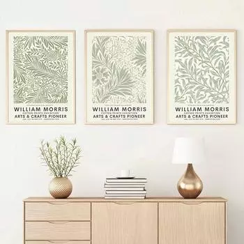 Музей Уильяма Морриса, выставочная галерея, настенное искусство, плакаты на скандинавскую тему, холст, живопись и принты, настенные панно для декора гостиной 21x30cm No Frame
