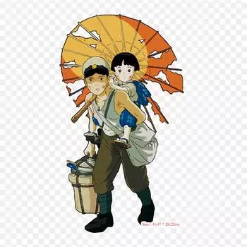 Музейная студия Ghibli Graves Of Fireflies Ghibli, железные нашивки для одежды, наклейки-аппликации на одежду, термочувствительная нашивка на заказ