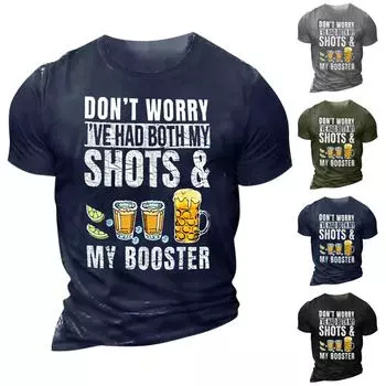 Муж. Футболка Футболки Графика Текст Черный Военный стиль Зеленый Бассейн Темно-серый 3D-печать Уличный стиль С короткими рукавами На пуговицах С принтом Одежда Классический L чёрный