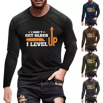 Муж. Футболка Графика Абстракция Шея Одежда Одежда На открытом воздухе Длинный рукав С принтом Модельер Винтаж L