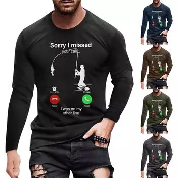 Муж. Футболка Графика Абстракция Шея Одежда Одежда На открытом воздухе Длинный рукав С принтом Модельер Винтаж XXXL чёрный