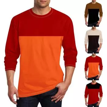 Муж. Футболка Круглый вырез Одежда Одежда На открытом воздухе Длинный рукав С принтом Модельер Винтаж XL чёрный