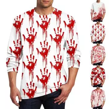 Муж. Футболка Круглый вырез Одежда Одежда На открытом воздухе Длинный рукав С принтом Модельер Винтаж L