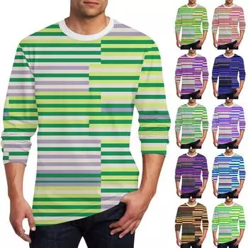 Муж. Футболка Круглый вырез Одежда Одежда На открытом воздухе Длинный рукав С принтом Модельер Винтаж XXL