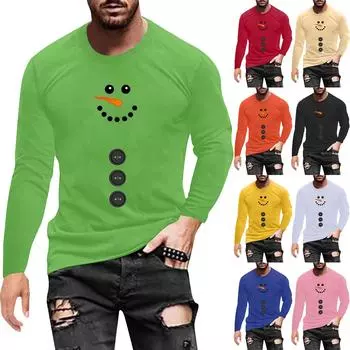 Муж. Футболка Круглый вырез Одежда Одежда На открытом воздухе Длинный рукав С принтом Модельер Винтаж XL