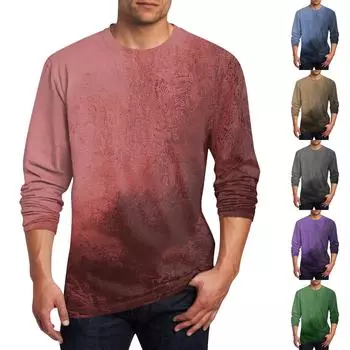 Муж. Футболка Круглый вырез Одежда Одежда На открытом воздухе Длинный рукав С принтом Модельер Винтаж XXXXXL