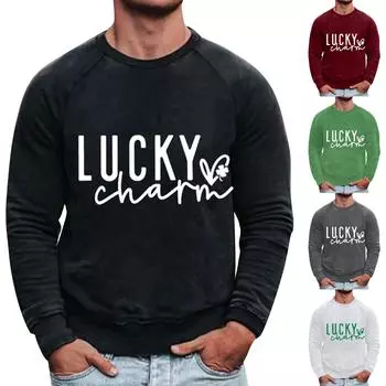 Муж. Футболка Круглый вырез Одежда Одежда На открытом воздухе Длинный рукав С принтом Модельер Винтаж L чёрный