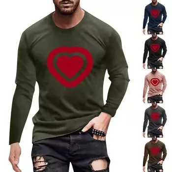 Муж. Футболка Круглый вырез Одежда Одежда На открытом воздухе Длинный рукав С принтом Модельер Винтаж L