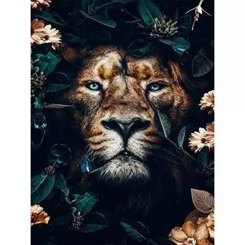 Мужчина Лев в траве 5D DIY Алмазная картина Мозаика Вышивка Алмазная картина Вышивка крестом Ремесла 20X30CM