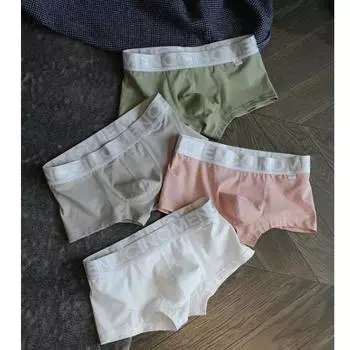 (мужчина)Мужское сексуальное нижнее белье с буквенным принтом, боксеры, шорты, трусы с выпуклой сумкой M чёрный