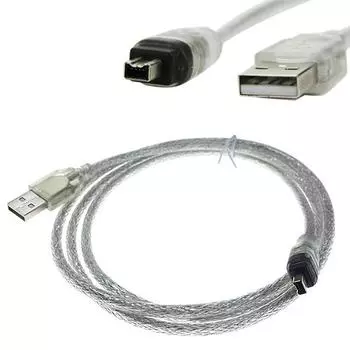 Мужчина Usb к Firewire Ieee 1394 4-контактный мужской шнур адаптера Ilink Кабель Firewire 1394