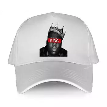мужчины бейсболки хип-хоп шляпы Biggie Smalls Hip Hop King Crown Gangsta Rap BIG. Music Star Fashion женская короткая шляпа с козырьком Adjustable