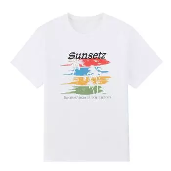 Мужчины Черная футболка с принтом Sunsetz Super Large TShirt The Best of Friends No-Cut Transfer Paper Печати Хлопковая футболка S белый