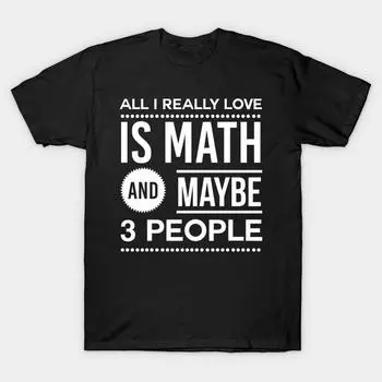 Мужчины Черная футболка с принтом Супер большая футболка all-i-really-love-is-math-2 No-Cut Трансферная бумага с принтом Хлопковая футболка S чёрный