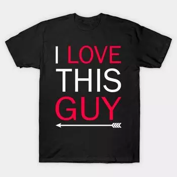Мужчины Черная футболка с принтом Супер Большая футболка я люблю этого парня футболка No Cut Переносная бумага с принтом Хлопковая футболка 4XL чёрный