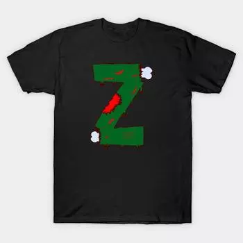 Мужчины Черная футболка с принтом Super Large TShirt z-bone-zombies No-Cut Передача Бумаги Печати Хлопок футболка S чёрный