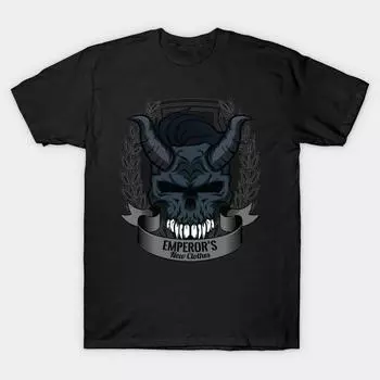Мужчины Черная футболка с принтом Super Large TShirt the-emperor No-Cut Трансферная бумага с принтом Хлопковая футболка S чёрный