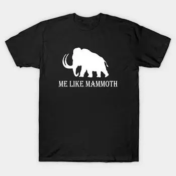 Мужчины Черная футболка с принтом Super Large TShirt Me-like-mammoth No-Cut Трансферная бумага с принтом Хлопковая футболка S чёрный