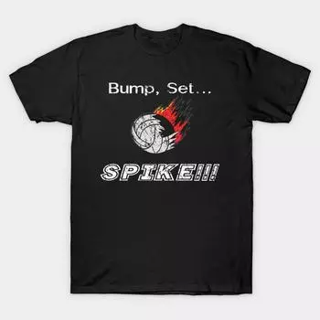 Мужчины Черная футболка с принтом Super Large TShirt волейбол-bump-setspike No-Cut Передача Бумаги Печати Хлопковая футболка XL чёрный