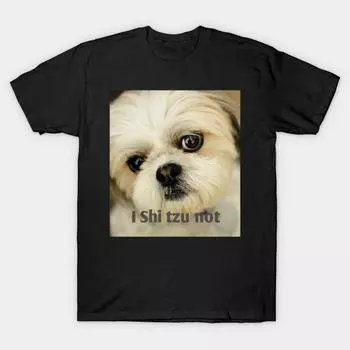 Мужчины Черная футболка с принтом Super Large TShirt ши-тцу-голова No-Cut Передача Бумаги Печати Хлопок футболка 2XL чёрный