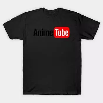 Мужчины Черная футболка с принтом Super Large TShirt Animetube No-Cut Передача Бумаги Печати Хлопок футболка S чёрный