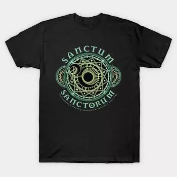Мужчины Черная футболка с принтом Super Large TShirt Sanctorum No-Cut Передача Бумаги Печати Хлопок футболка S чёрный