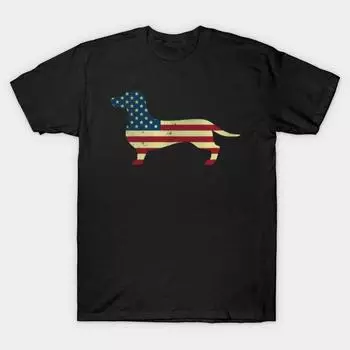 Мужчины Черная футболка с принтом Super Large TShirt винер-собака-рубашка-четвертое июля-4-е-футболки-смешные No-Cut Трансферная бумага с принтом Хлопковая футболка S чёрный