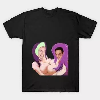 Мужчины Черная футболка с принтом Super Large TShirt filthy-frank-and-idubbbz No-Cut Трансферная бумага с принтом Хлопковая футболка 4XL чёрный