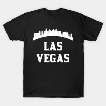 Мужчины Черная футболка с принтом Super Large TShirt las-vegas-nv-skyline No-Cut Трансферная бумага с принтом Хлопковая футболка S чёрный