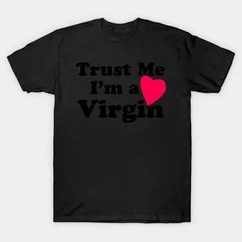 Мужчины Черная футболка с принтом Super Large TShirt im-a-virgin-funny No-Cut Трансферная бумага с принтом Хлопковая футболка S чёрный