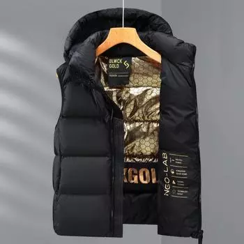 Мужчины и женщины одного и того же черного золота, высокий бархатный жилет, пуховый жилет, новые толстые любители S чёрный