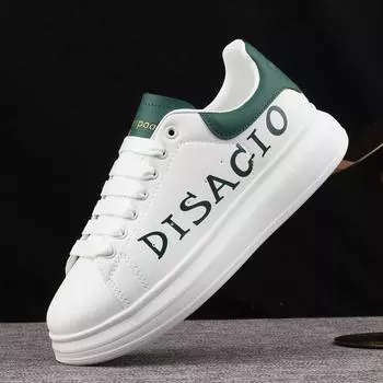 Мужчины и женщины с одинаковой толстой подошвой, маленькие белые туфли. Мужская пара, туфли на подъеме. Повседневная спортивная обувь на плоской подошве. Женская модная обувь. Мужская обувь. 35