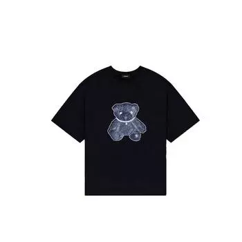 Мужчины и женщины с жемчужным ожерельем The Same 24 Early Spring New Bear Series Футболка с короткими рукавами Teddy Bear 4XL