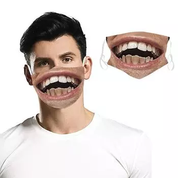 Мужчины Женщины 3D Забавная печать Печатные брызги загрязнения Лицо 1 шт. Щит