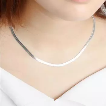 Мужчины Женщины 4 мм Змея кулон ожерелье цепочка ювелирные изделия серебряный