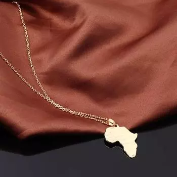 Мужчины Женщины Африка Страна Мода Цепь Ожерелье Подвеска Золото Африканская Карта серебряный